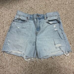 Light Blue Distressed High-Rise Denim Shorts Old Navy size 2